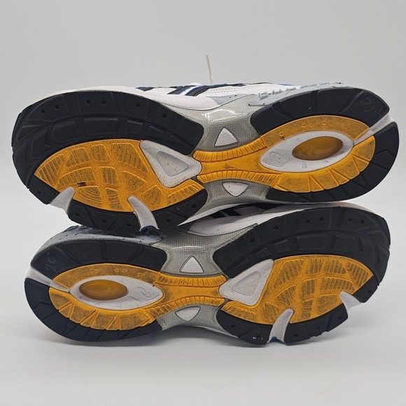 Asics Gel Running Shoes Mens Size 10 White Blue Black Yellow Sneakers - Picture 8 of 8